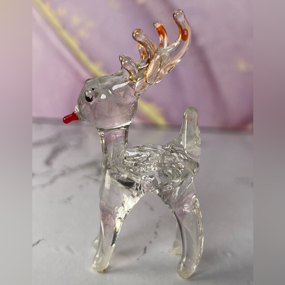 Mini Glass Reindeer Rudolph - Picture 8 of 14